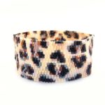 Leopard Fur Slim 2-Drop Peyote Seed Beaded Bracelet-Maddiethekat Designs