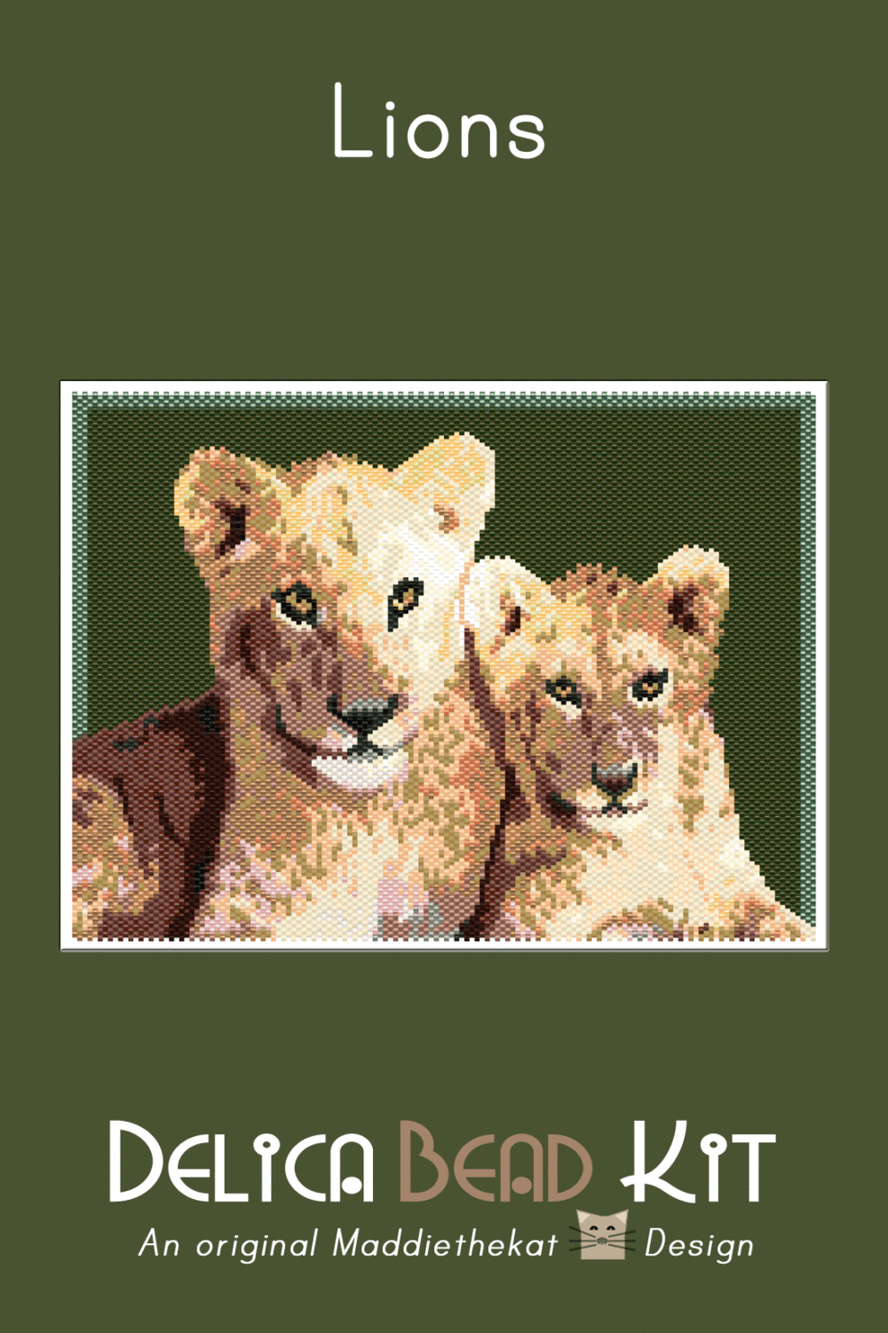 Lions Larger Peyote Bead Pattern PDF or Bead Kit