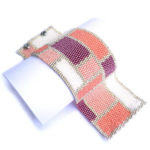 Mondrian Feminine Wide Cuff Beaded Bracelet