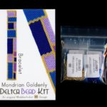 Mondrian Goldenly Slim Bracelet Delica 2-Drop Peyote Bead Pattern or KIT DIY-Maddiethekat Designs