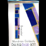 Mondrian Goldenly Slim Bracelet Delica 2-Drop Peyote Bead Pattern or KIT DIY-Maddiethekat Designs