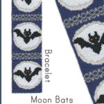 Moon Bats Wide Cuff Bracelet 2-Drop Peyote Bead Pattern or Bead Kit