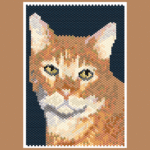 Orange Cat 03 Small Peyote Bead Pattern PDF or Bead Kit