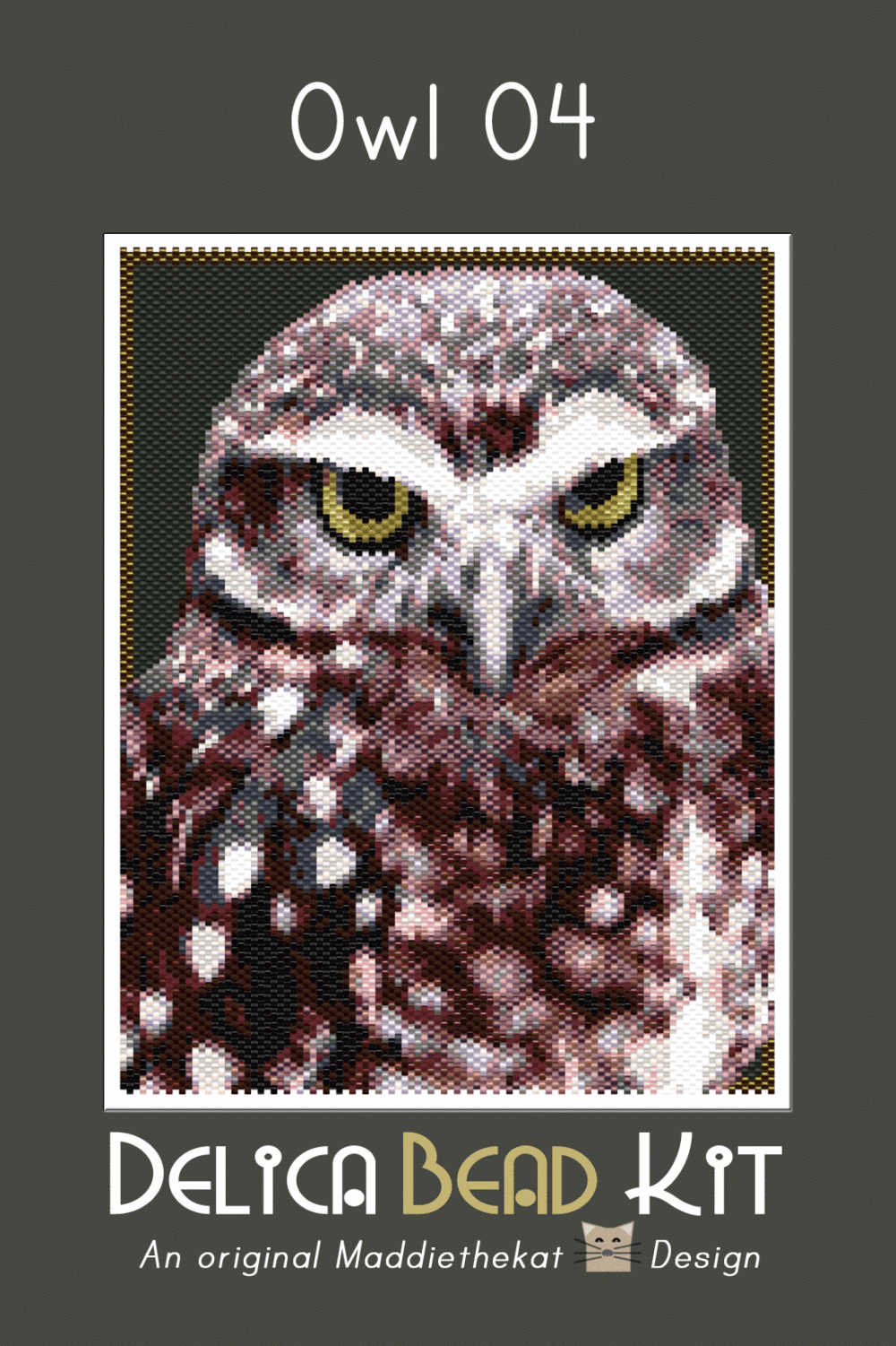Owl 04 Larger Peyote Bead Pattern PDF or Bead Kit