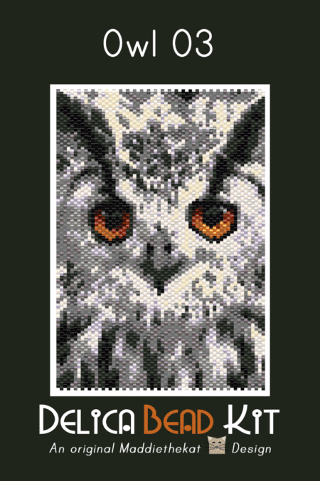 Owl 03 Small Peyote Bead Pattern PDF or Bead Kit