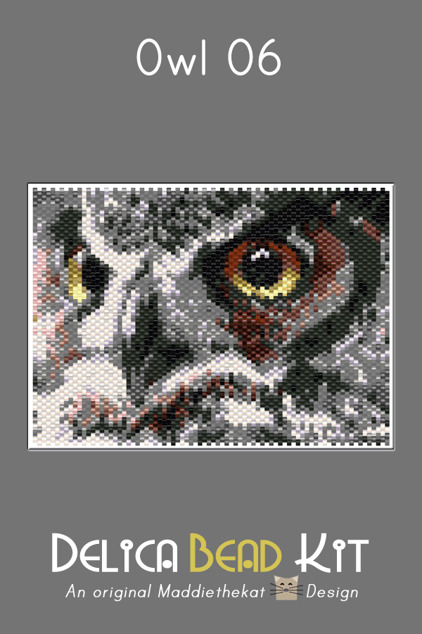 Owl 06 Small Peyote Bead Pattern PDF or Bead Kit