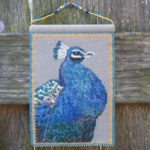 peacock beaded panel tapestry in peyote wall art bird maddiethekat designs 2