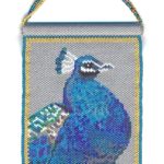 Peacock Beaded Panel Tapestry Wall Art Bird