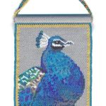 Peacock Beaded Panel Tapestry Wall Art Bird