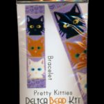 Pretty Kitties Bracelet Cuff Delica Peyote Bead Pattern or KIT DIY Cats Felines-Maddiethekat Designs