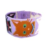 Pretty Kitties Cuff Peyote Seed Beaded Bracelet Cats-Maddiethekat Designs