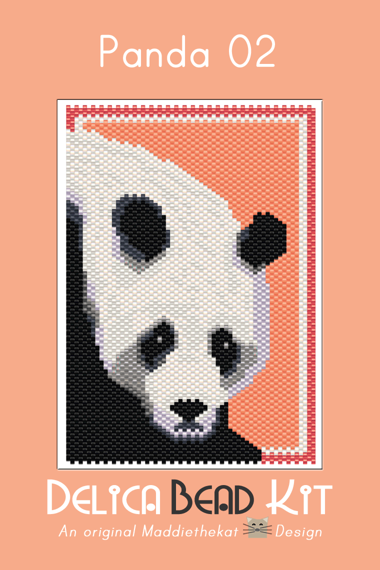 Panda Bear 02 Small Peyote Bead Pattern PDF or Bead Kit