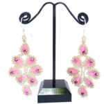 Ravenna Rose, Fuchsia and Silver Beaded Earrings