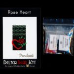 Red Rose Heart Pendant Delica Peyote Bead Pattern or KIT DIY-Maddiethekat Designs