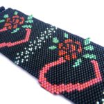 Red Rose Hearts Peyote Seed Beaded Bracelet-Maddiethekat Designs