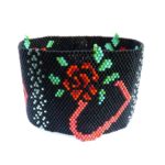 Red Rose Hearts Peyote Seed Beaded Bracelet-Maddiethekat Designs