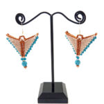 Persimmon Mocha Blue Taking Flight Beaded Earrings