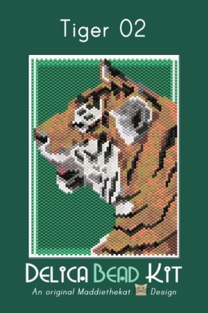 Tiger 02 Small Peyote Bead Pattern PDF or Bead Kit