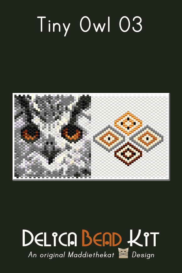 Owl 03 Tiny Peyote Bead Pattern or Bead Kit