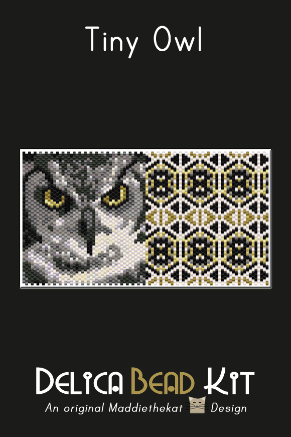 Owl 01 Tiny Peyote Bead Pattern PDF or Bead Kit