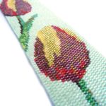 Tulip Flowers Wide Cuff 2-Drop Peyote Seed Beaded Bracelet-Maddiethekat Designs