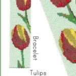 Tulips Wide Cuff Bracelet 2-Drop Peyote Bead Pattern PDF or Bead Kit