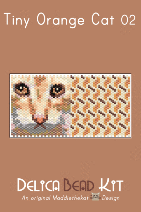 Orange Cat 02 Tiny Peyote Bead Pattern PDF or Bead Kit