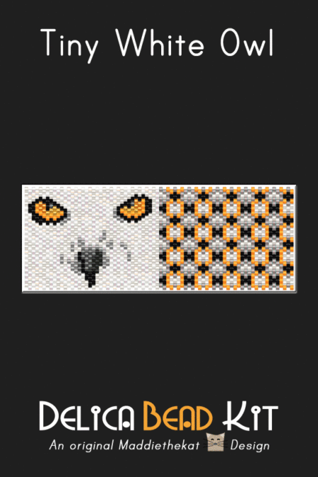 White Owl 01 Tiny Peyote Bead Pattern or Bead Kit
