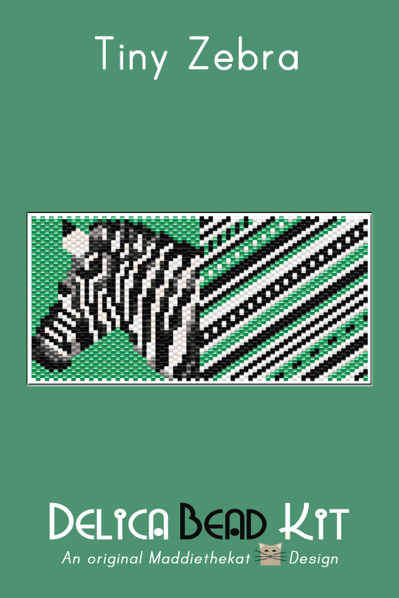 Zebra Tiny Mini Amulet Bag Peyote Bead Pattern PDF or KIT DIY
