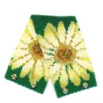 Yellow Flowers Wide Cuff 2-Drop Peyote Seed Bead Bracelet-Maddiethekat Designs