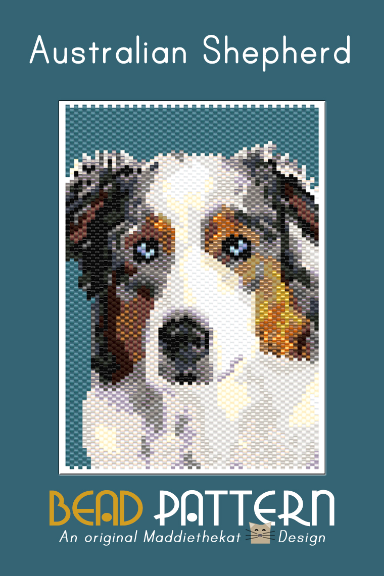 Australian Shepherd Dog Small Peyote Bead Pattern PDF