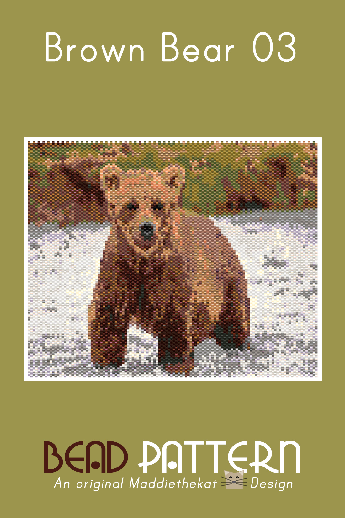 Brown Bear 03 Larger Peyote Bead Pattern PDF