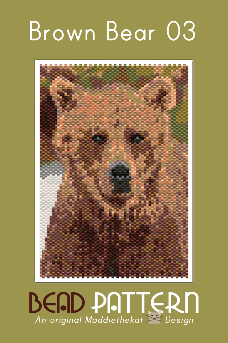 Brown Bear 03 Small Peyote Bead Pattern PDF