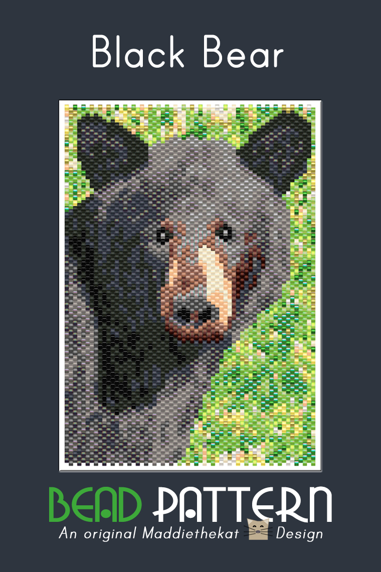 Black Bear 01 Small Peyote Bead Pattern PDF