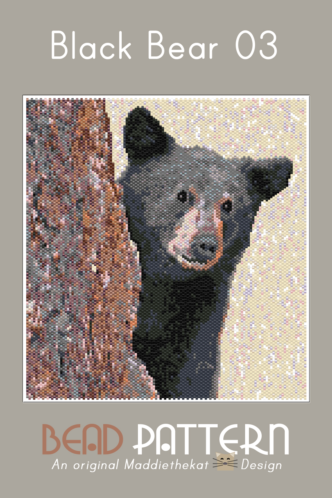 Black Bear 03 Larger Peyote Bead Pattern PDF