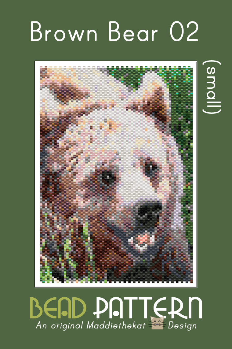 Brown Bear 02 Small Peyote Bead Pattern PDF