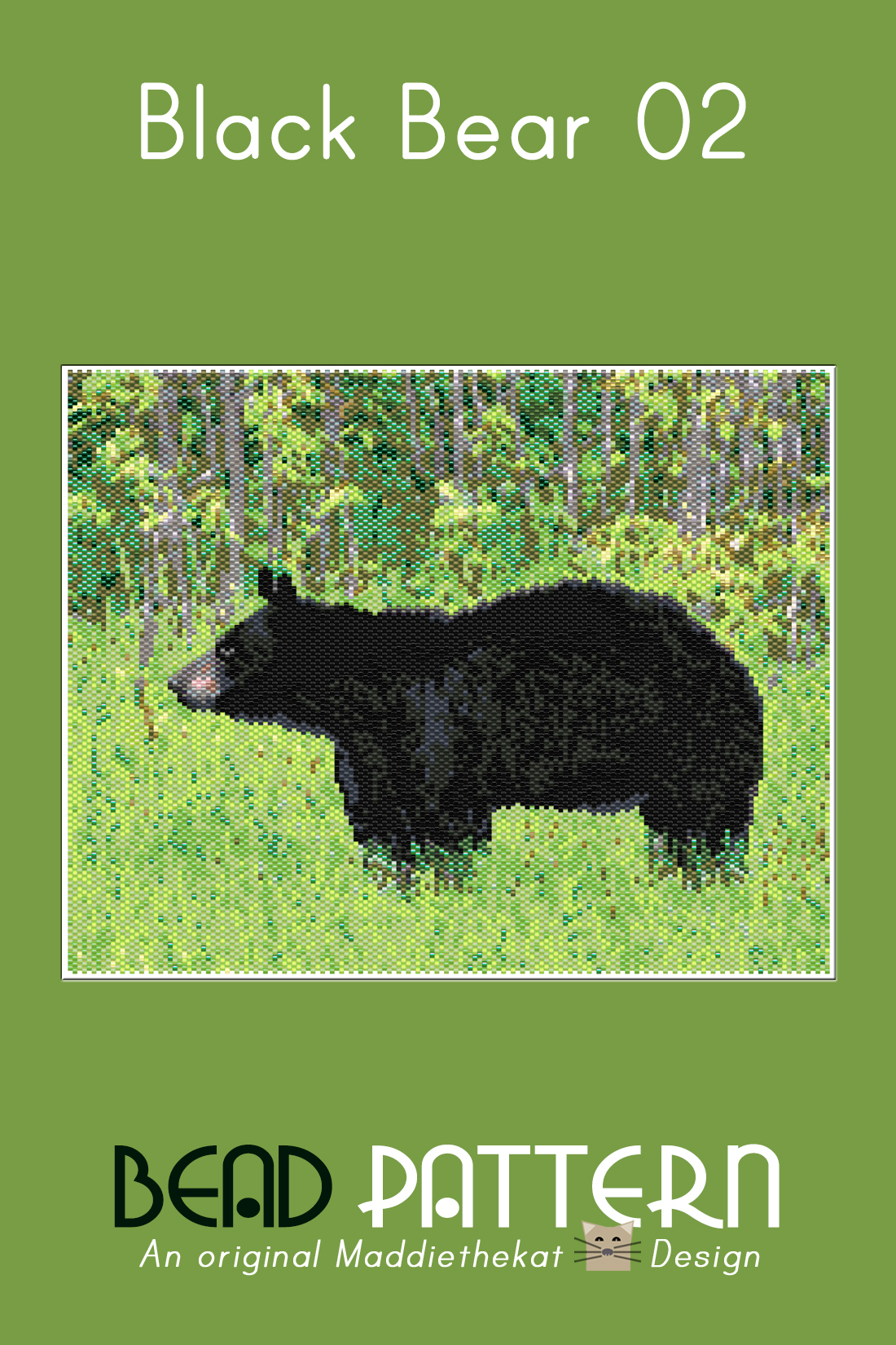 Black Bear 02 Larger Peyote Bead Pattern PDF