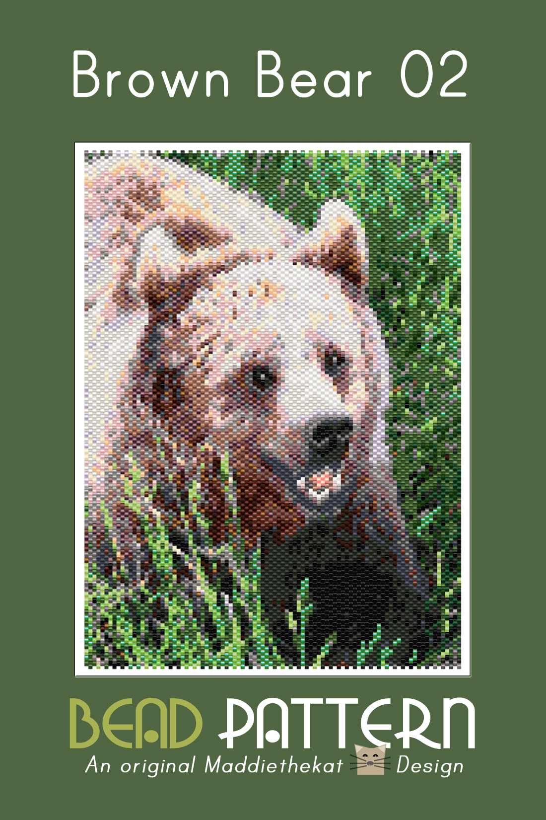 Brown Bear 02 Larger Peyote Bead Pattern PDF
