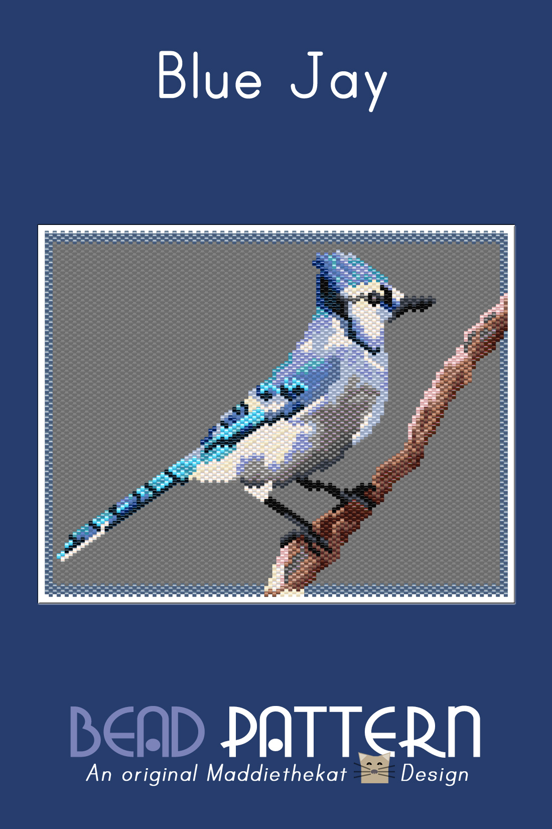 Blue Jay Larger Peyote Bead Pattern PDF