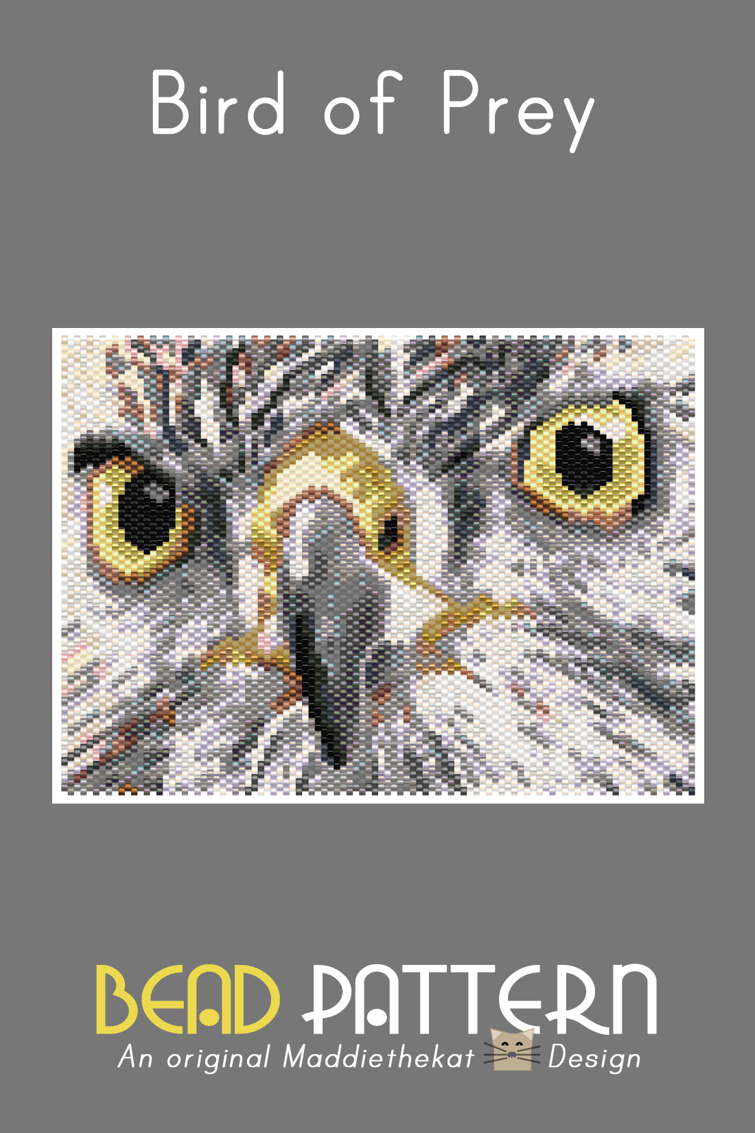 Bird of Prey Hawk Larger Peyote Bead Pattern PDF