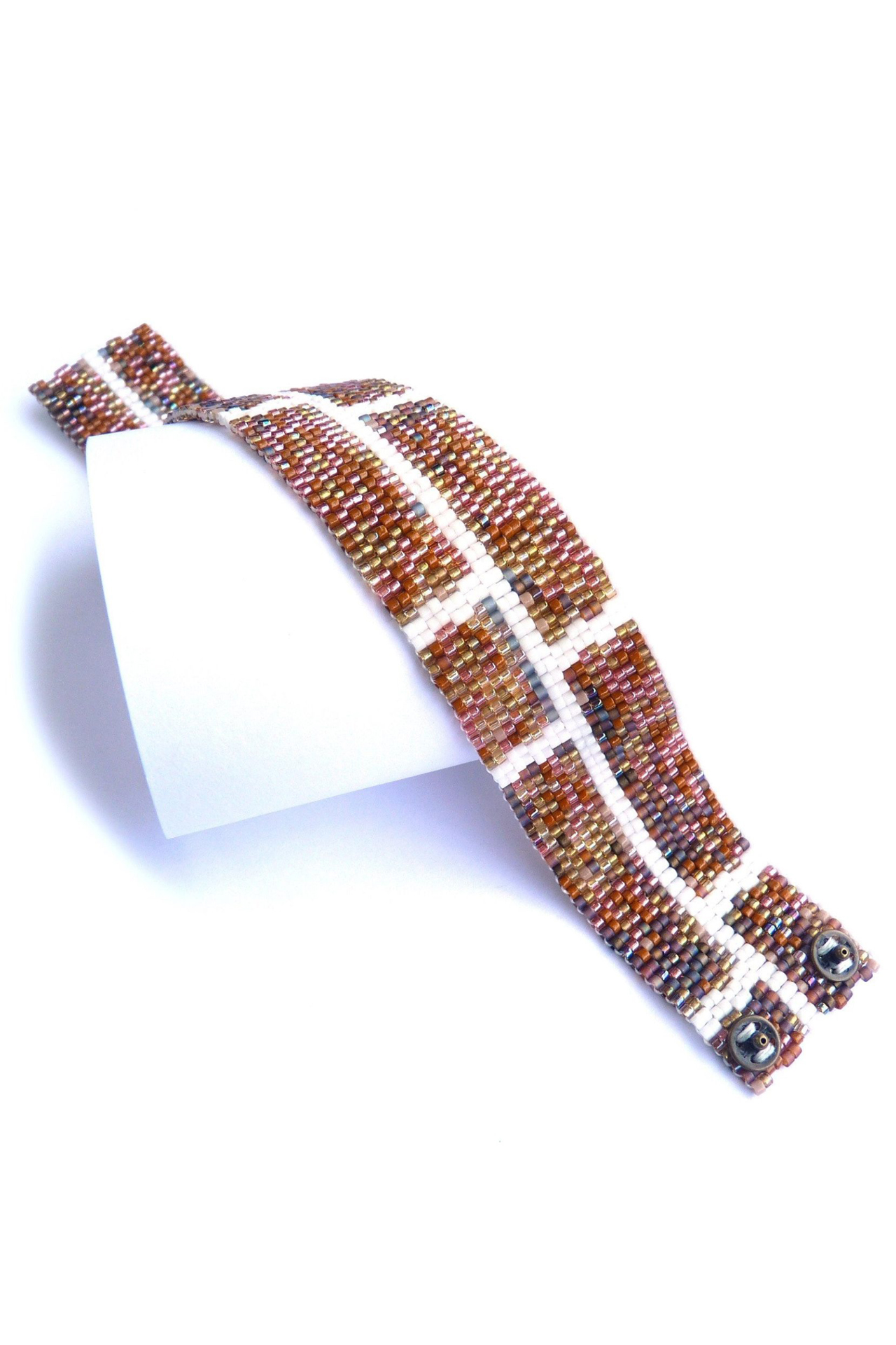 Brick Wall Slim Delica Seed Beaded Bracelet