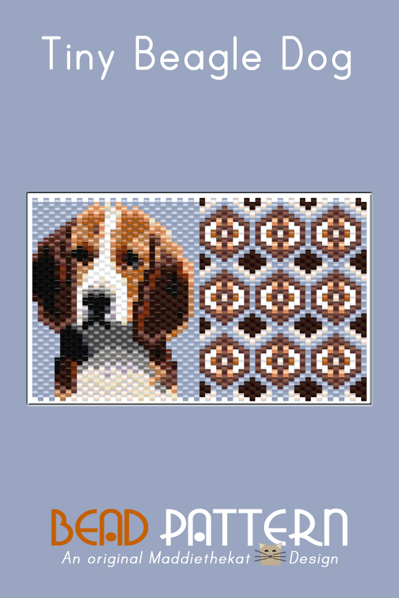 Beagle Dog 01 Tiny Peyote Bead Pattern PDF