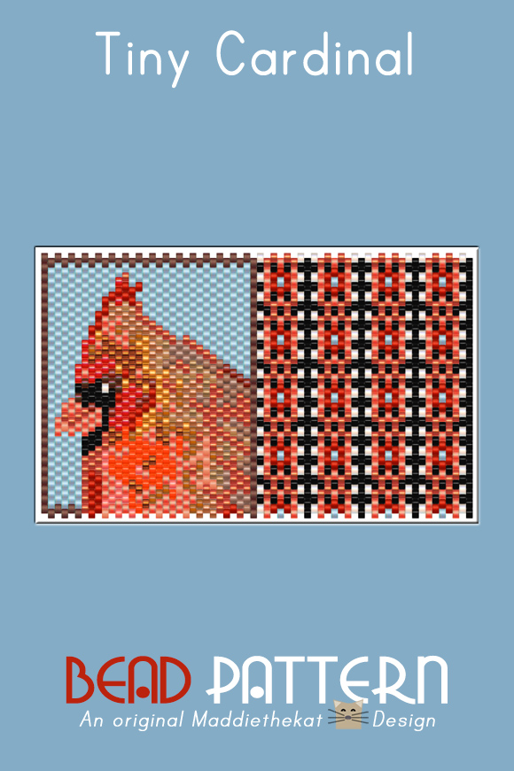 Cardinal Tiny Peyote Bead Pattern PDF
