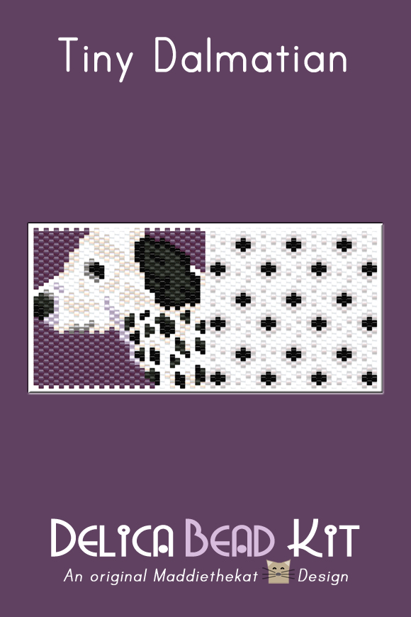 Dalmatian Dog Tiny Peyote Bead Pattern PDF
