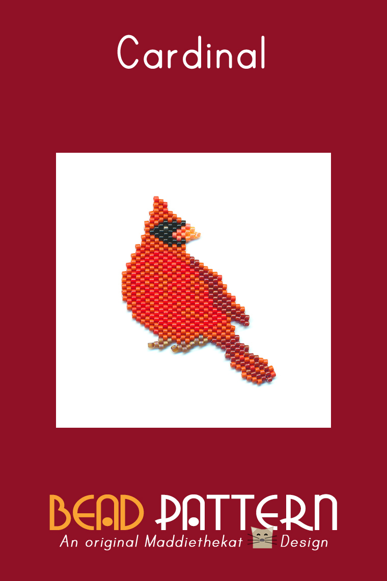 Cardinal Brick Stitch Bead Pattern PDF