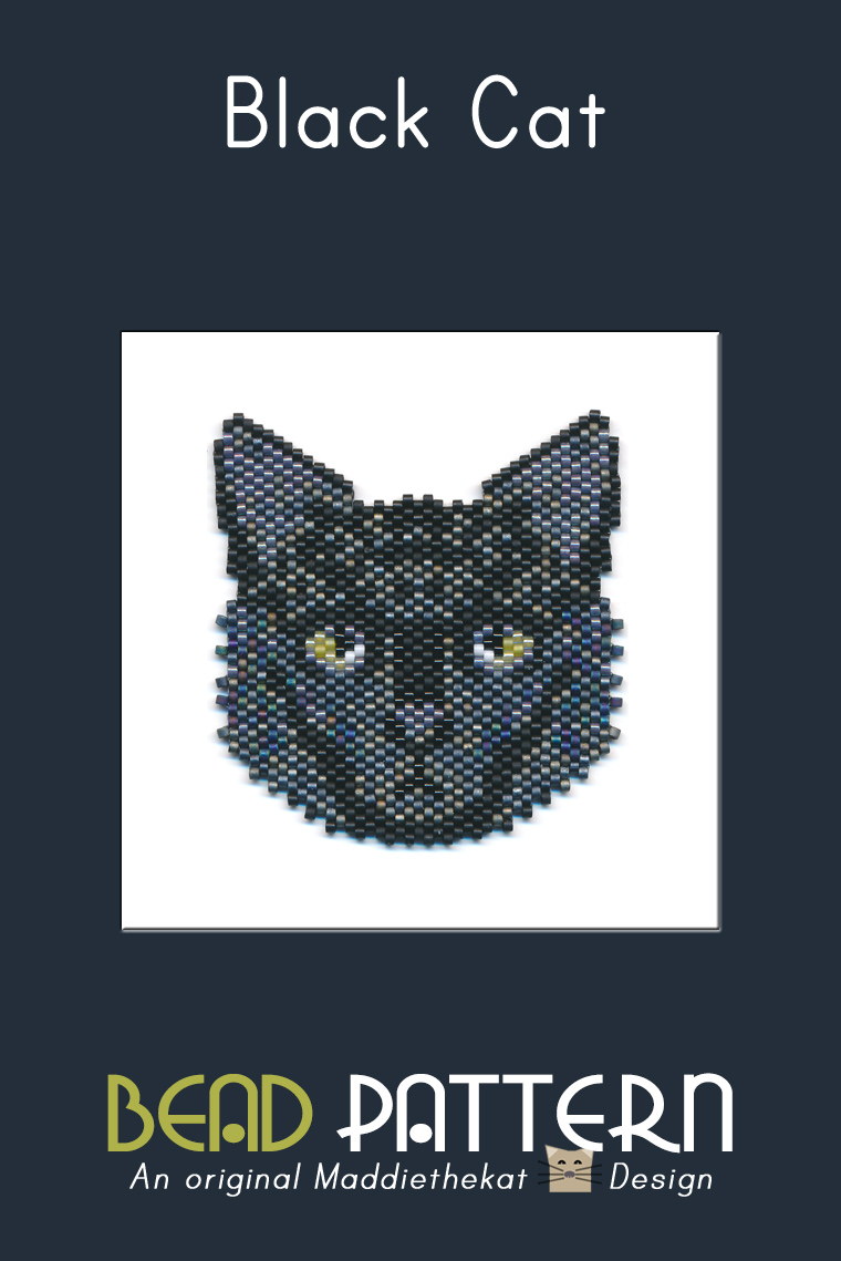 Black Cat Brick Stitch Bead Pattern PDF