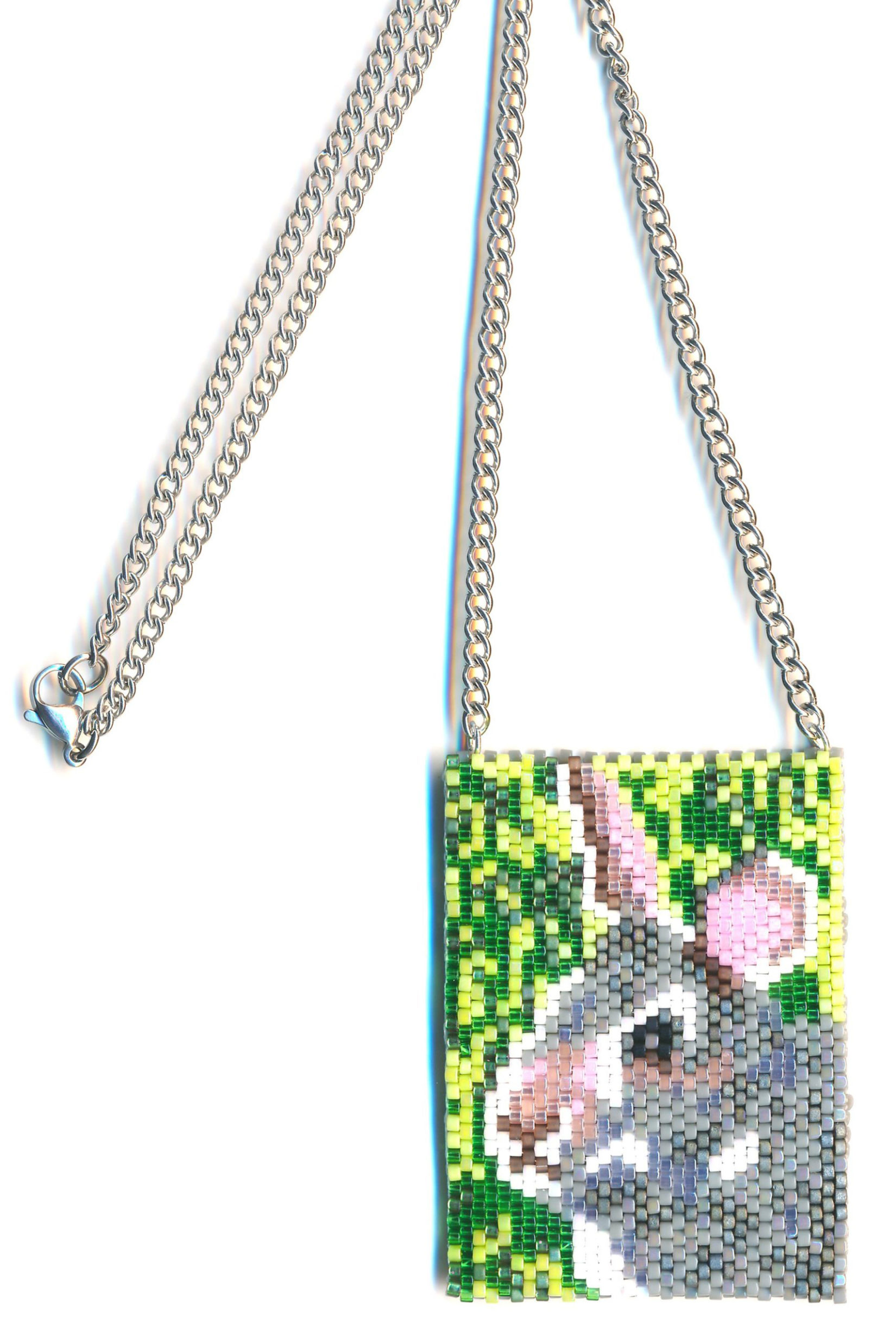 Bunny Rabbit Delica Beaded Necklace Mini Amulet Bag