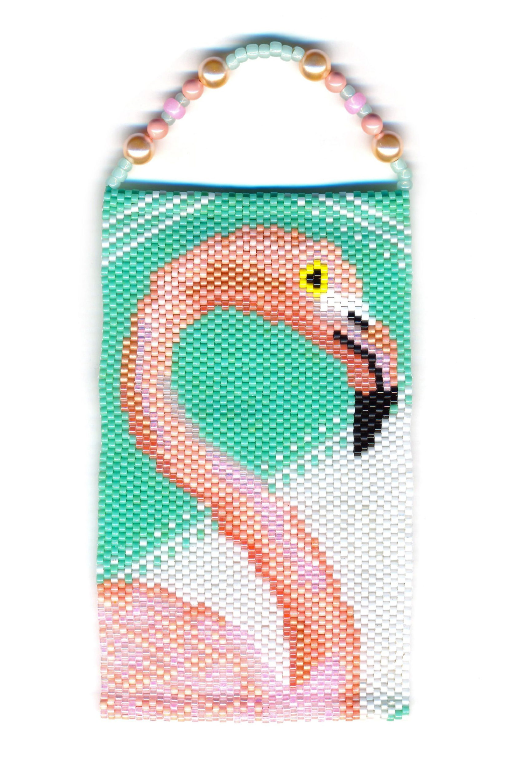 Flamingo Small Tapestry Beaded Panel